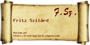 Fritz Szilárd névjegykártya