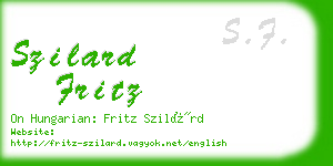 szilard fritz business card